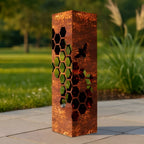 Lanterna da Giardino 3D con Design a Nido d'Api – Lampada Decorativa in Metallo in Stile Ruggine | Perfetta per Giardini, Terrazze e Aiuole