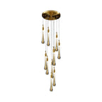 Lampadario Moderno a Goccia in Cristallo Valentina, Oro