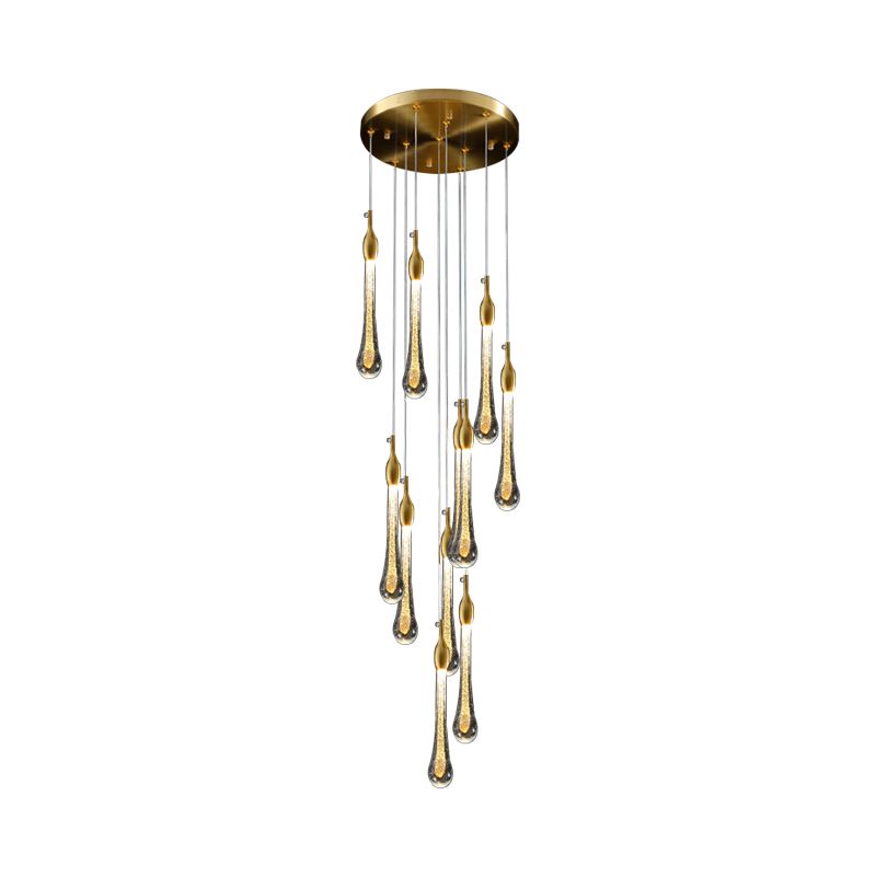 Lampadario Moderno a Goccia in Cristallo Valentina, Oro