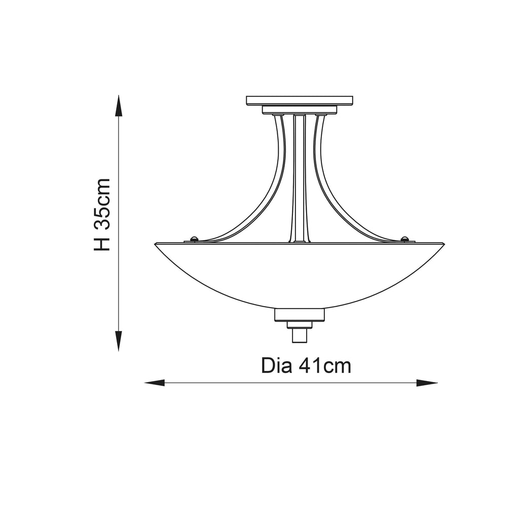 Endon Welles Lampada da Soffitto Semi Flush in Ottone Antico a 3 Bracci