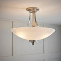 Endon Welles Lampada da Soffitto Semi Flush a 3 Bracci in Cromo Satinato