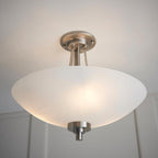 Endon Welles Lampada da Soffitto Semi Flush a 3 Bracci in Cromo Satinato