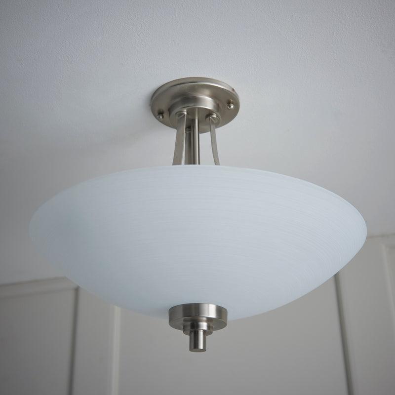 Endon Welles Lampada da Soffitto Semi Flush a 3 Bracci in Cromo Satinato
