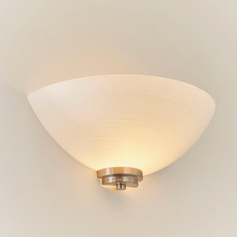 Endon Welles Satin Chrome Uplighter Wall Light