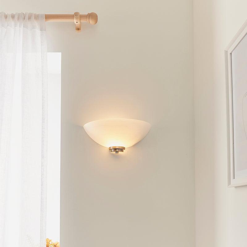 Endon Welles Satin Chrome Uplighter Wall Light