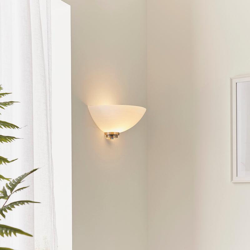 Endon Welles Satin Chrome Uplighter Wall Light