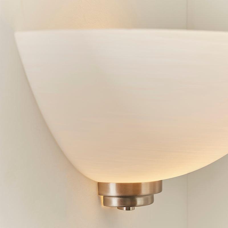 Endon Welles Satin Chrome Uplighter Wall Light