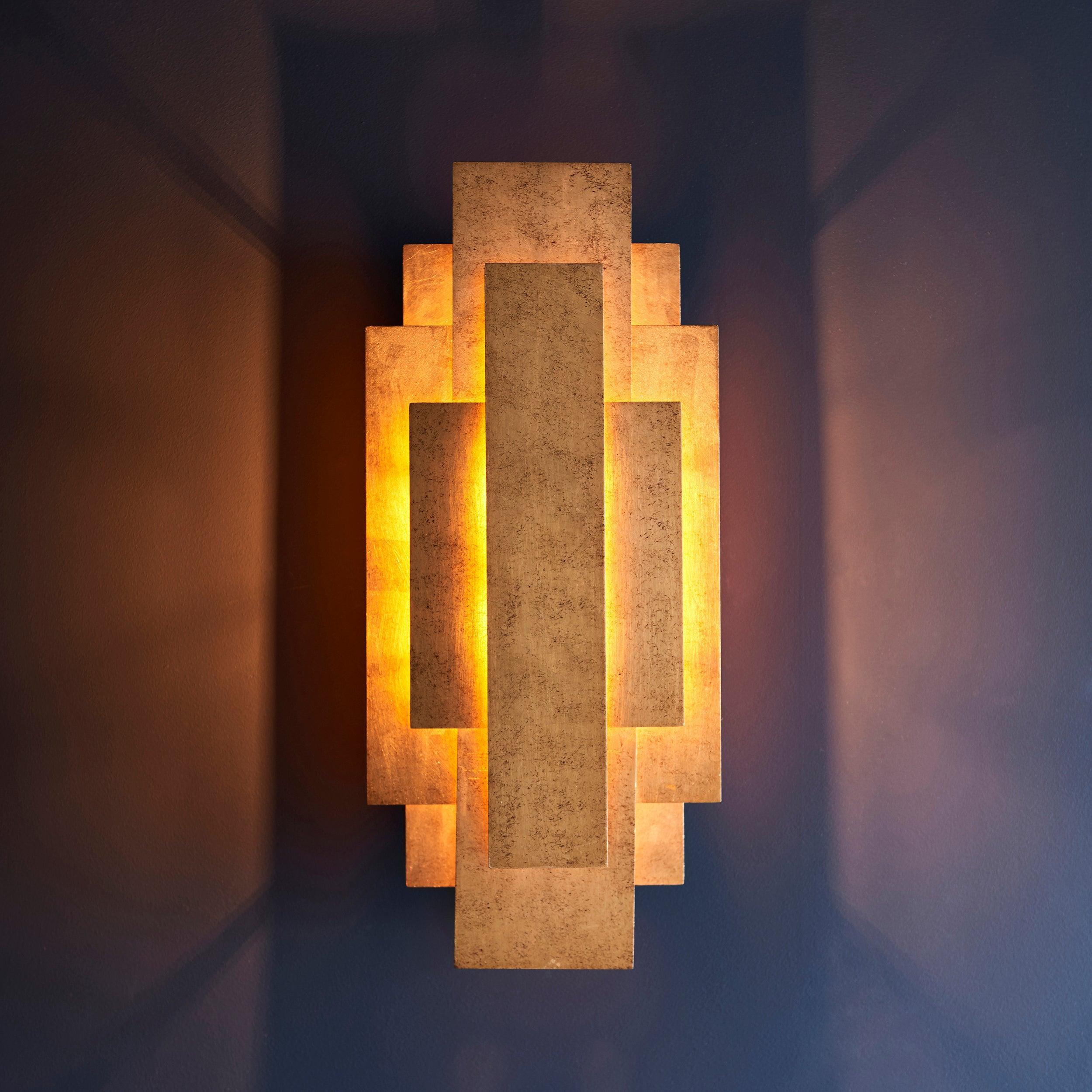 Applique da Parete Rectangolare Oro Art Deco di Anversa