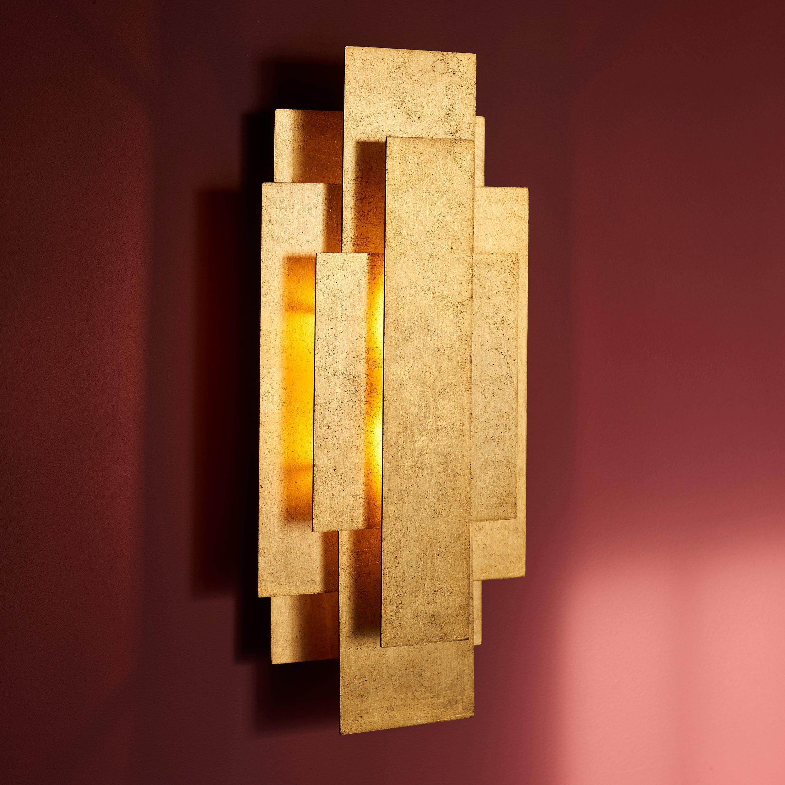 Applique da Parete Rectangolare Oro Art Deco di Anversa
