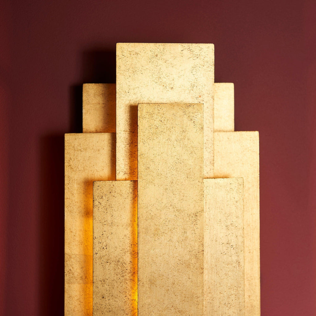 Applique da Parete Rectangolare Oro Art Deco di Anversa