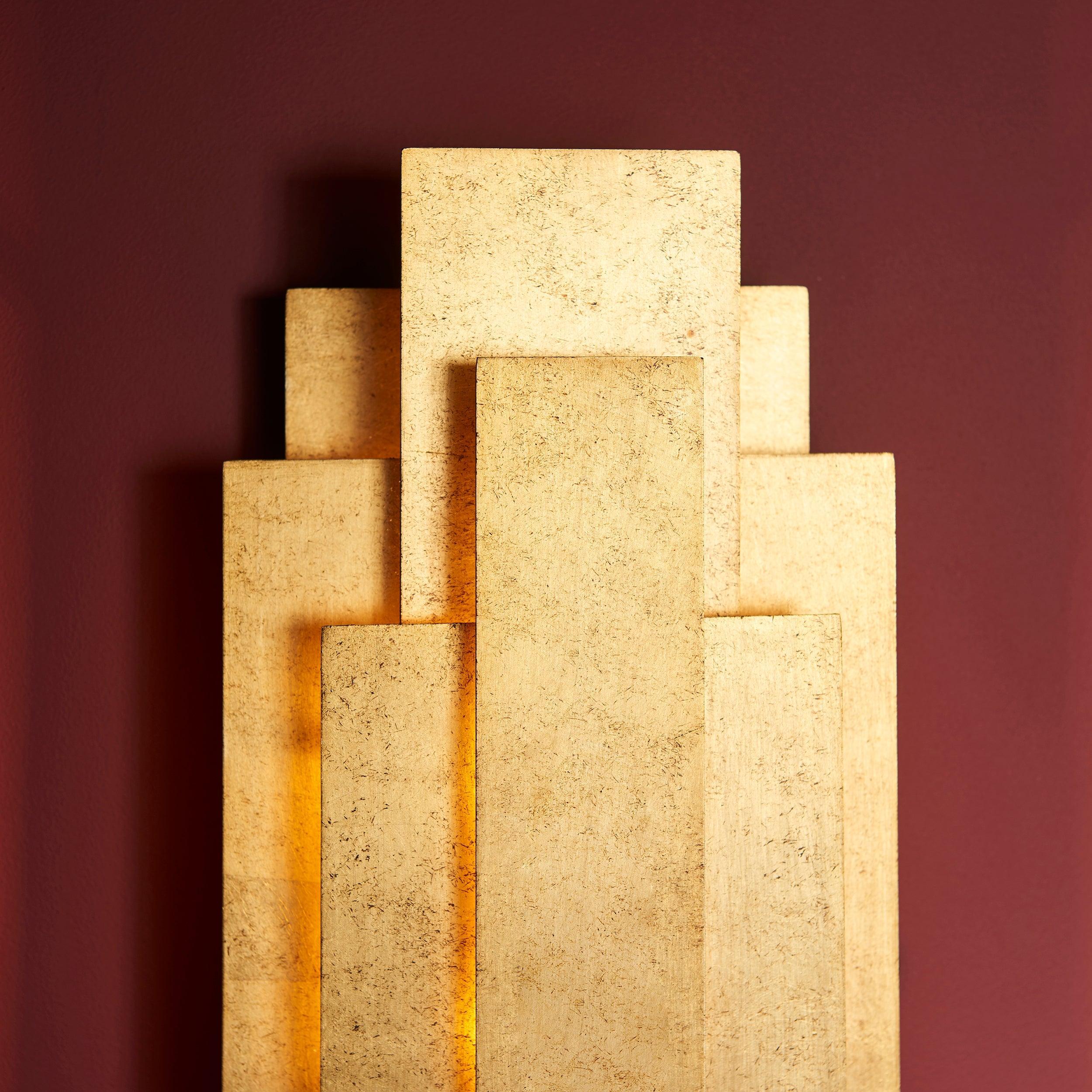 Applique da Parete Rectangolare Oro Art Deco di Anversa
