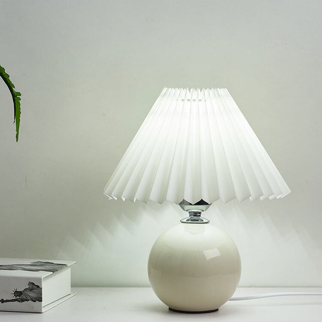 Lampada da Tavolo Ceramica Pieghettata Minimalista Nordica a 1 Luce