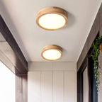 Lampada da soffitto rotonda in legno