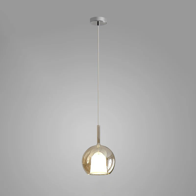 Lampada a sospensione in vetro sferico minimalista