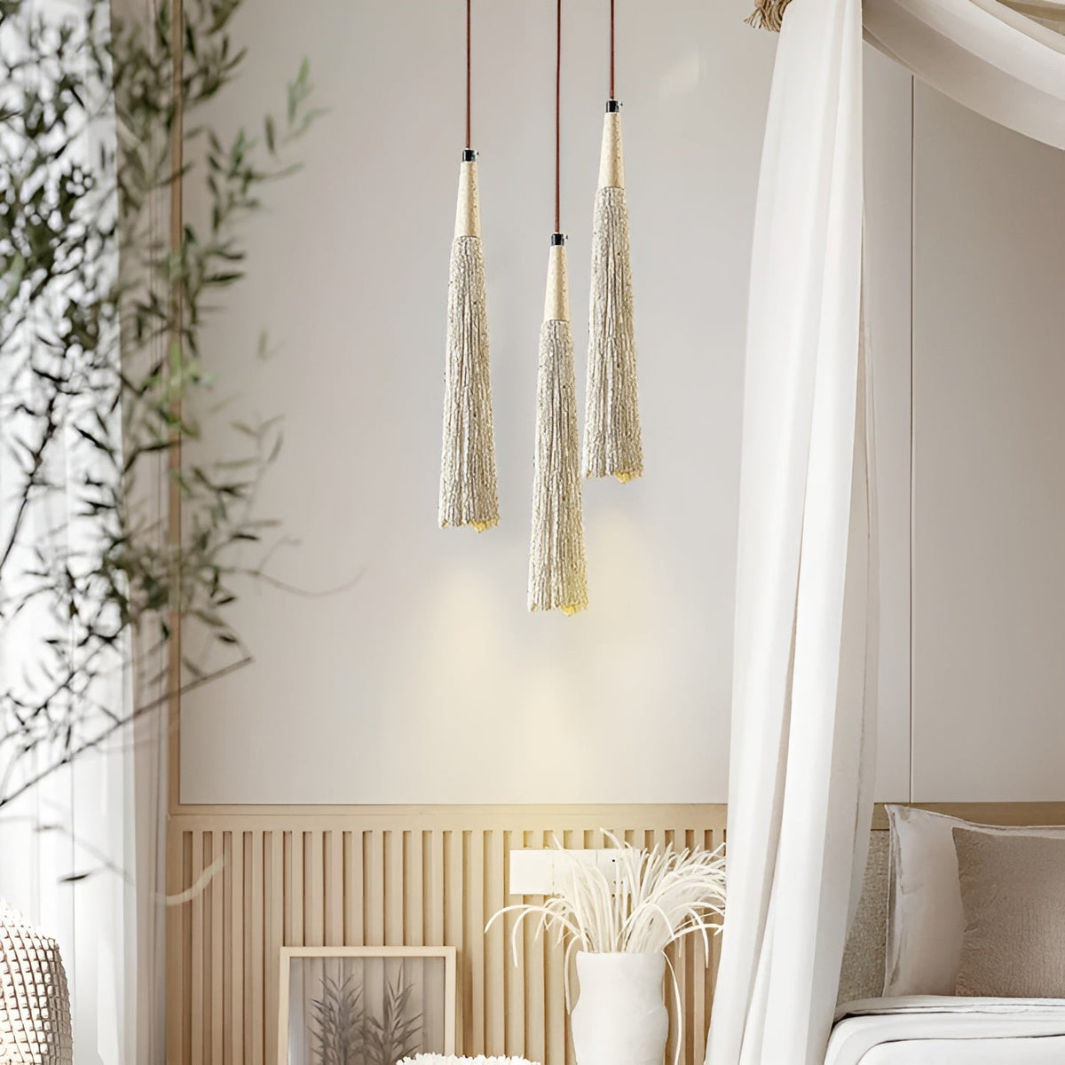 Lampada a sospensione in cemento – Design senza tempo e luce calda | Per ambienti domestici