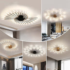 Wesley Flush-Mount Ceiling Light Fuochi d'Artificio, Nero/Oro