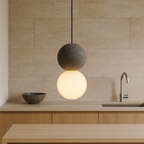 Lampada a Sospensione in Pietra Obsidiana Minimalista