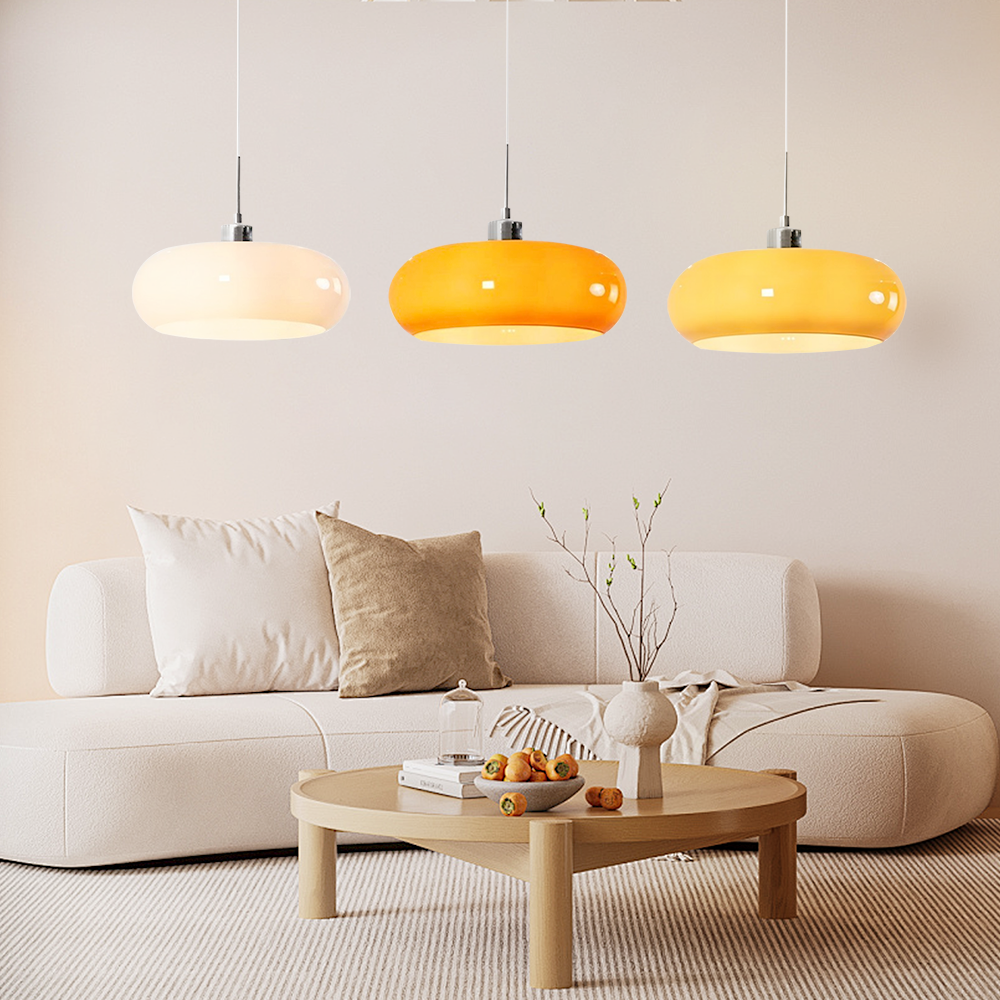 Aurevina | Lampada a sospensione in vetro Bauhaus con paralume in vetro soffiato