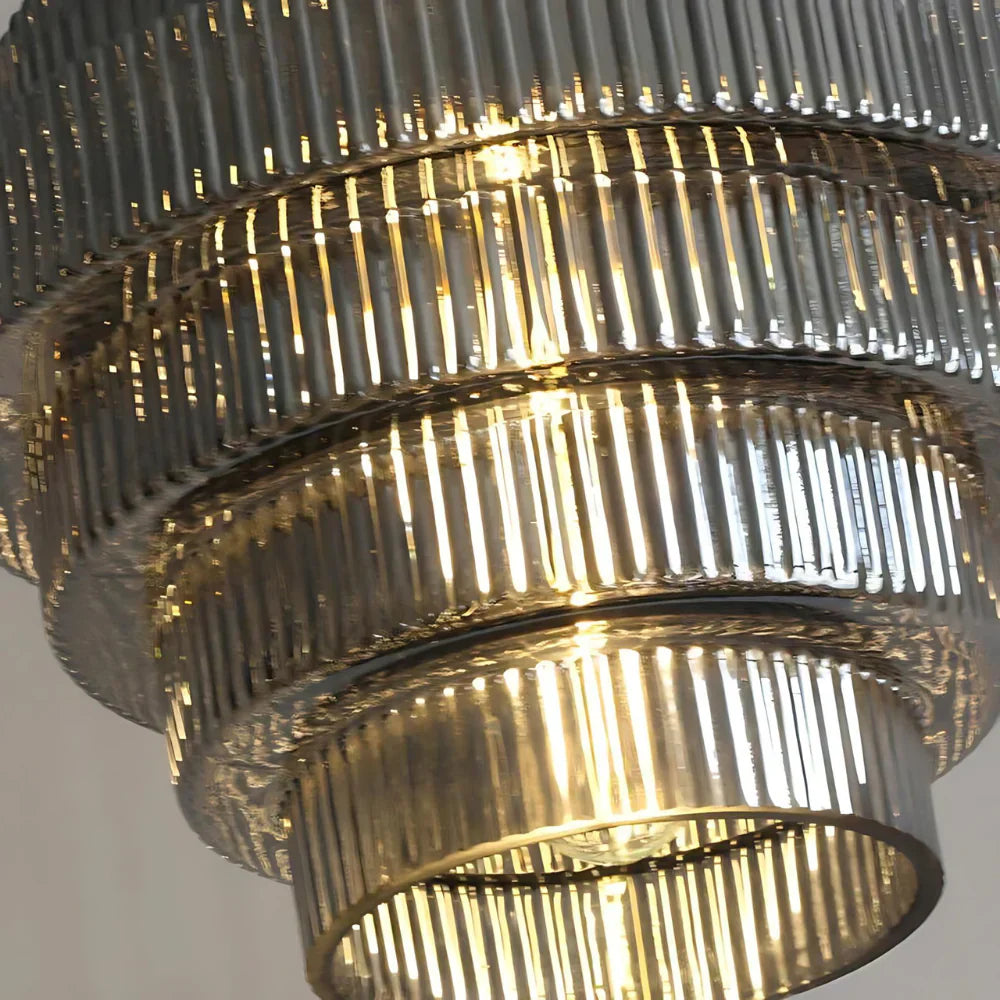 Lampada a Sospensione in Vetro Vintage a Più Livelli