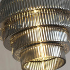 Lampada a Sospensione in Vetro Vintage a Più Livelli