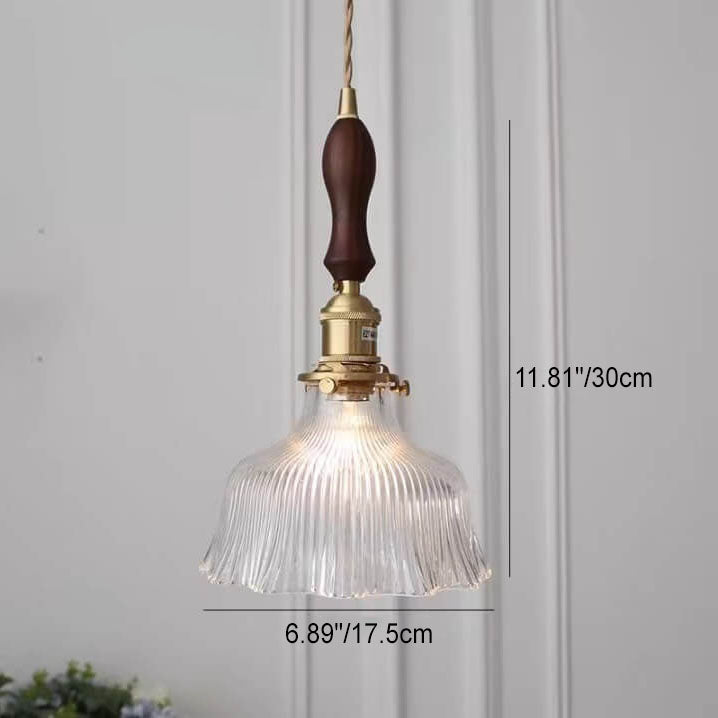Lampada a Sospensione 1 Luce in Rame Noce Vetro Minimalista Moderna Nordica