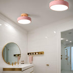 Glarefusion Rotondo Semi Flush Lampada da Soffitto in Legno