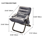 Poltrona Recliner Pieghevole Curva Rettangolare Rivestita in Ferro Scandinavo Contemporaneo per Soggiorno