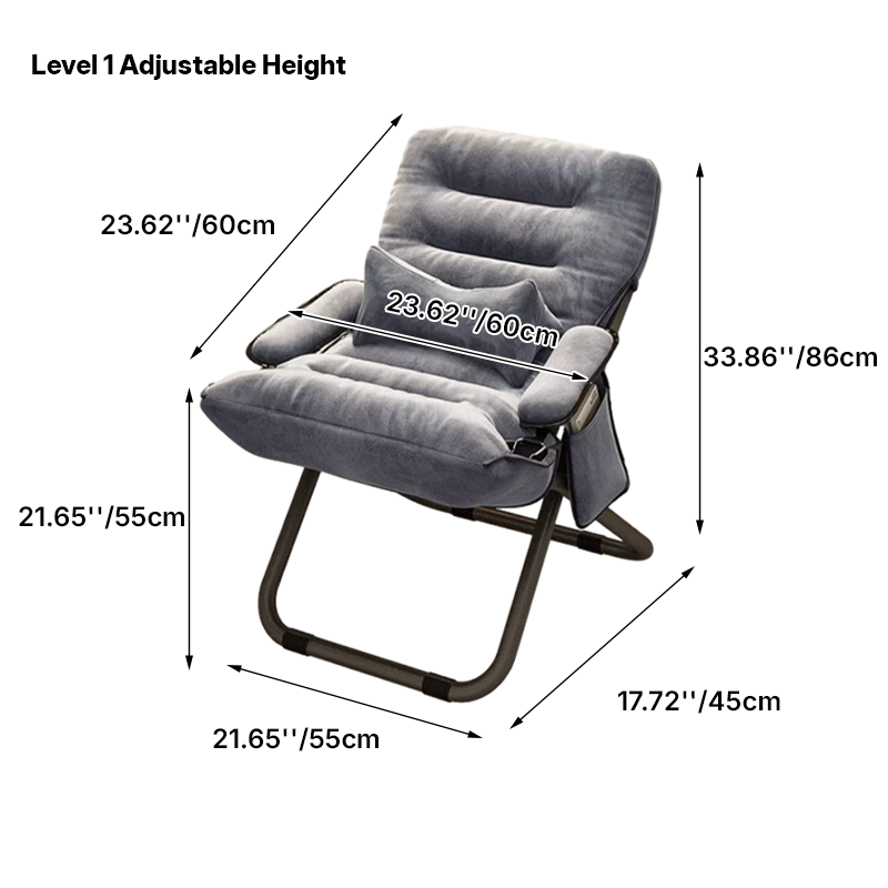 Poltrona Recliner Pieghevole Curva Rettangolare Rivestita in Ferro Scandinavo Contemporaneo per Soggiorno