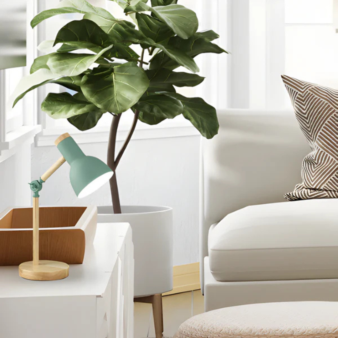 Lampada da Tavolo LED Regolabile Moderna in Legno e Metallo 1 Luce