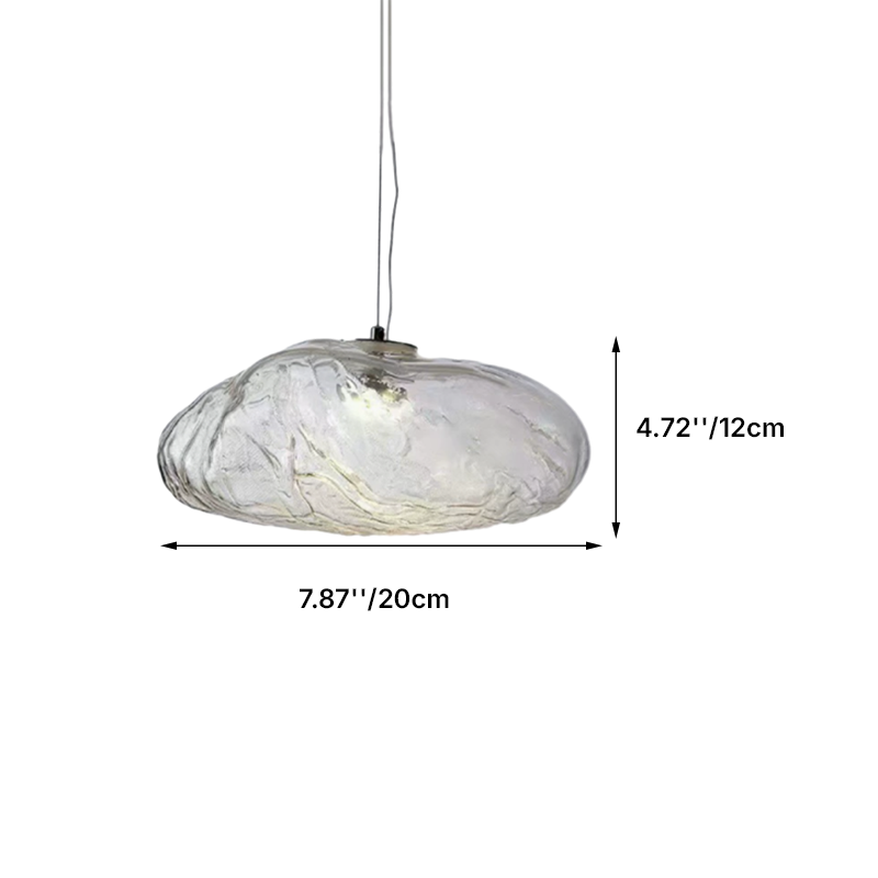Lampada a sospensione a forma di nuvola minimalista moderna in vetro con 1 luce per soggiorno