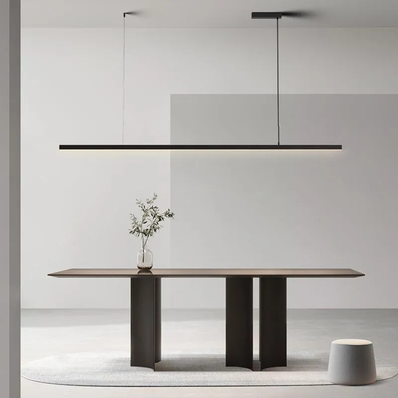 Arisha Minimalista Linear Metal Pendant Light, Bianco/Nero