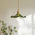 Glarefusion Vintage Glass Hibiscus Flower Pendant Light