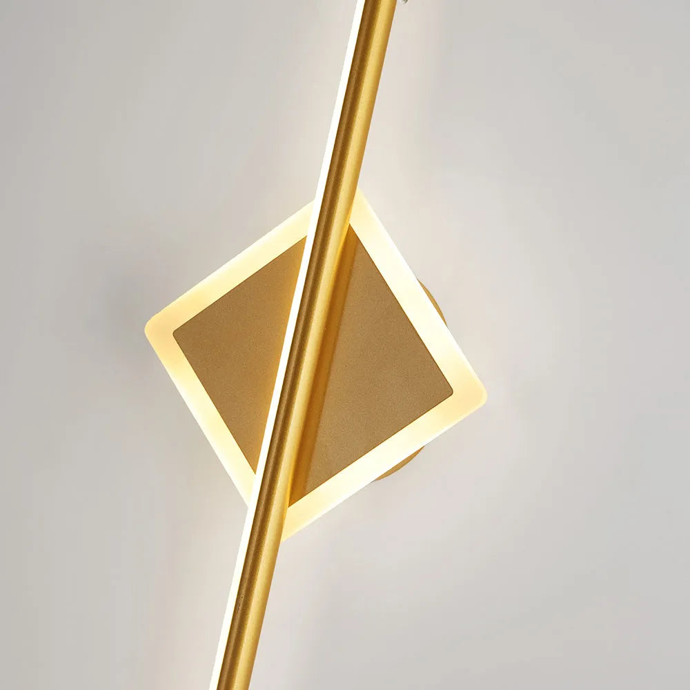 Lampada da parete a specchio lineare LED Arisha, Nero/Oro