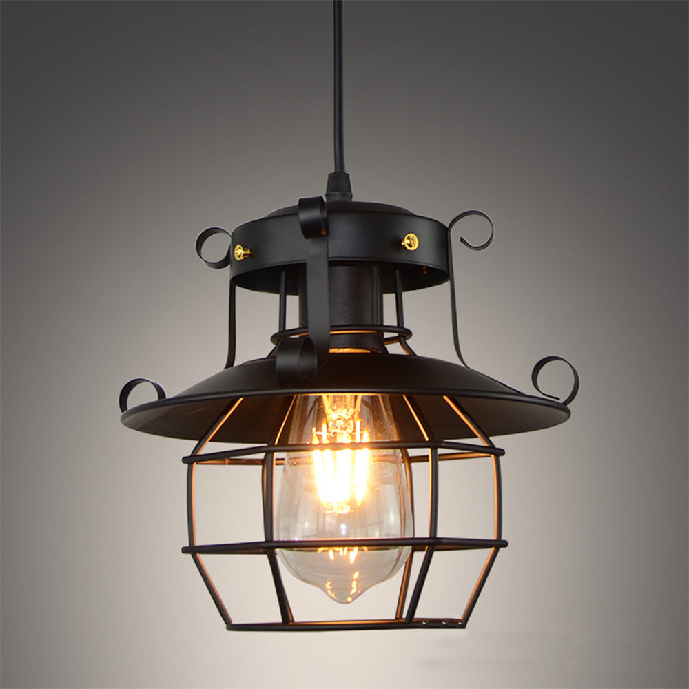 Lampada a Sospensione Industriale Design Retro in Metallo