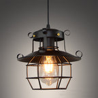 Lampada a Sospensione Industriale Design Retro in Metallo