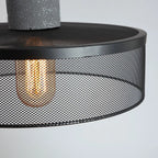 Xenith Lampada a Sospensione Industriale Cilindrica, Cemento/Metallo