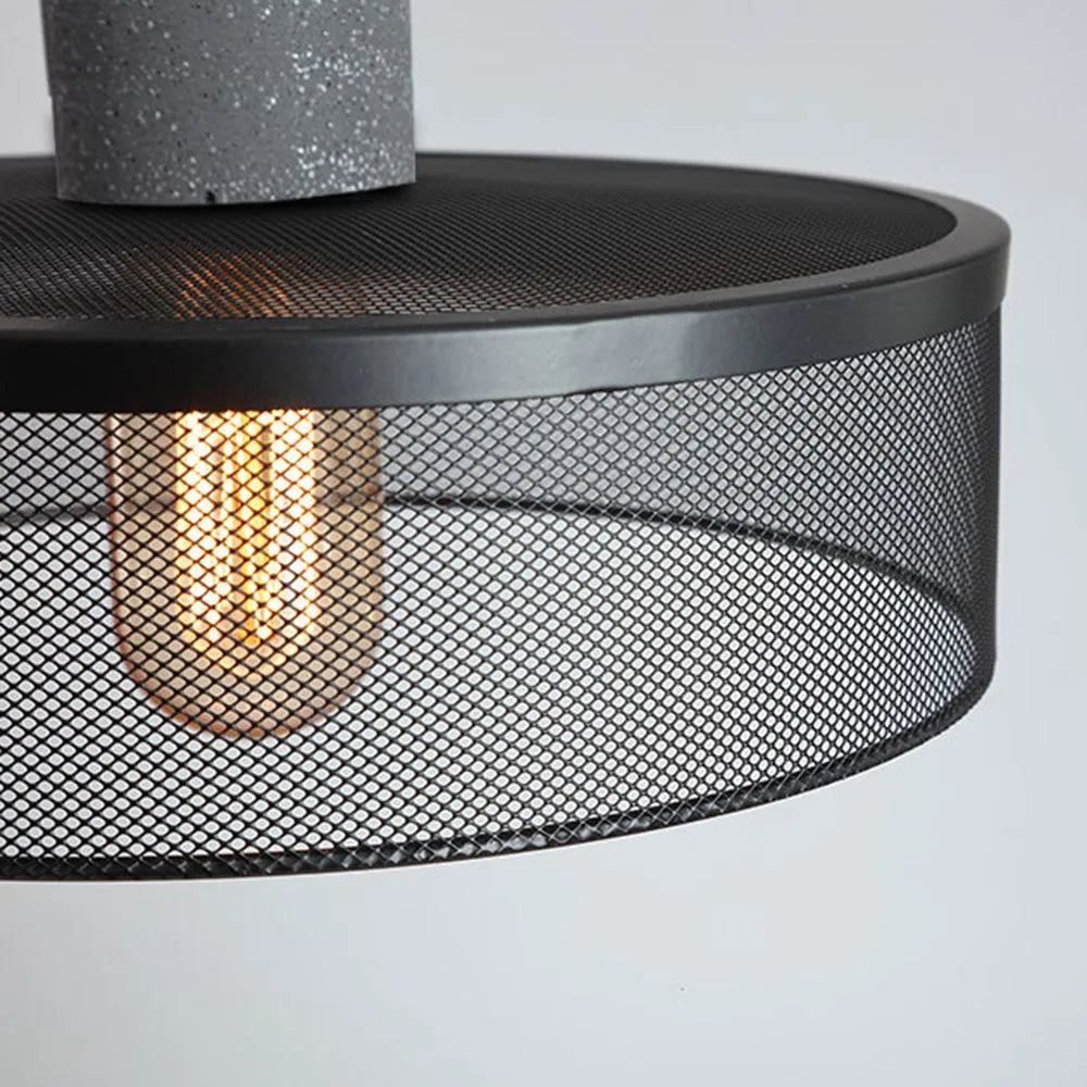 Xenith Lampada a Sospensione Industriale Cilindrica, Cemento/Metallo