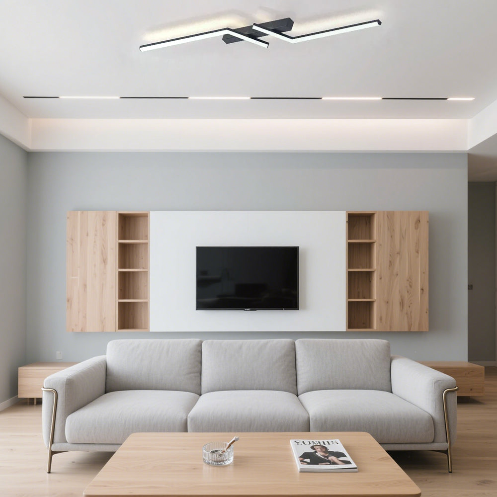 Moderna Semplice Luce da Soffitto LED in Alluminio Nero