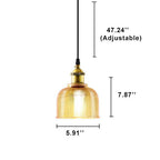 Lampada a Sospensione Vintage in Vetro Tessuto con Lattice a 1 Luce