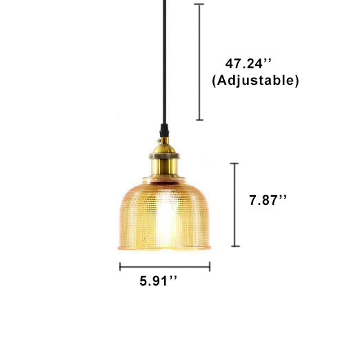 Lampada a Sospensione Vintage in Vetro Tessuto con Lattice a 1 Luce