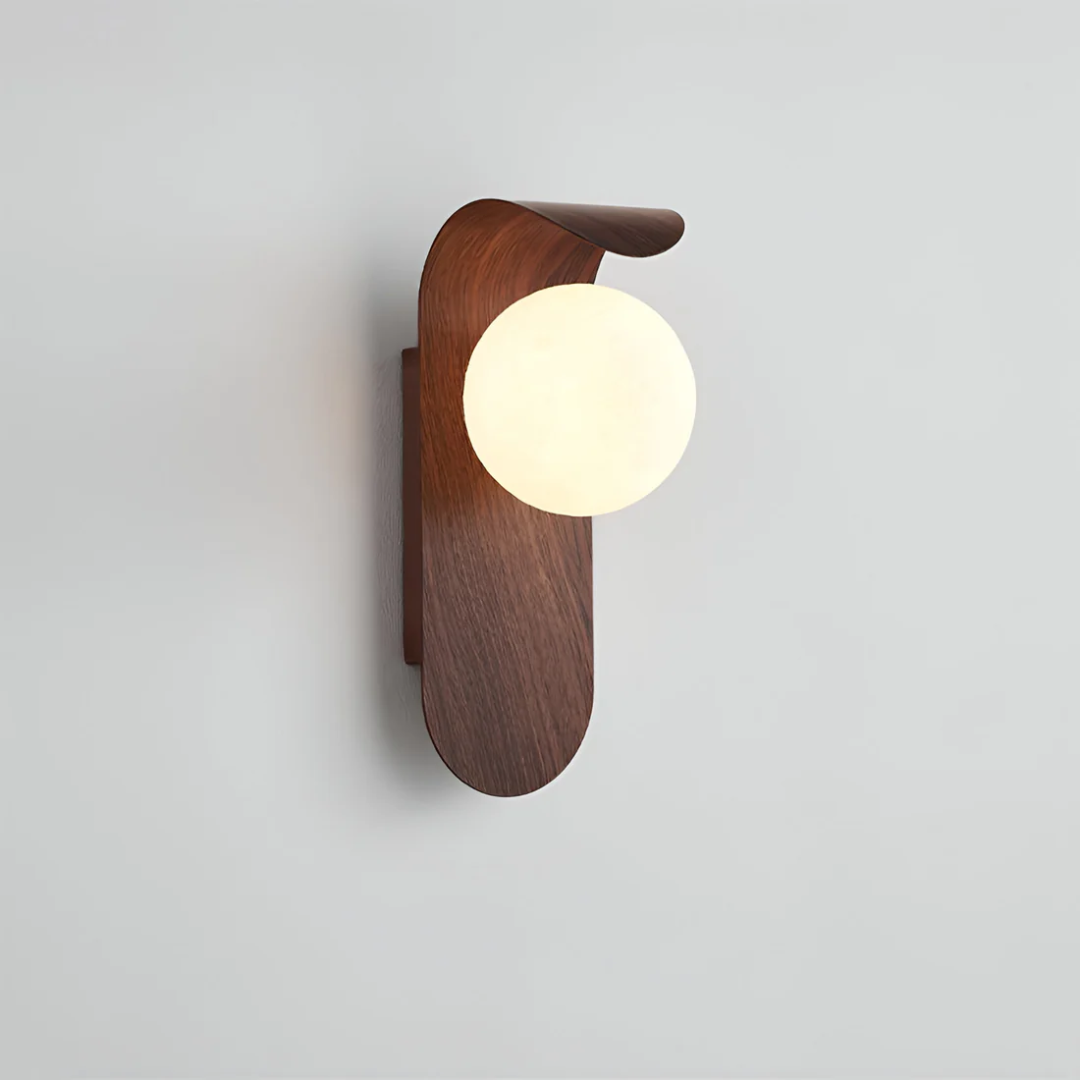 Applique da Parete Globo in Legno Scandinavo LED 1 Luce