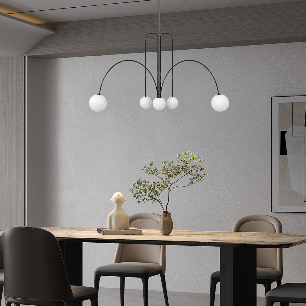 Lampada a Sospensione Moderna in Vetro Bianco Rotondo