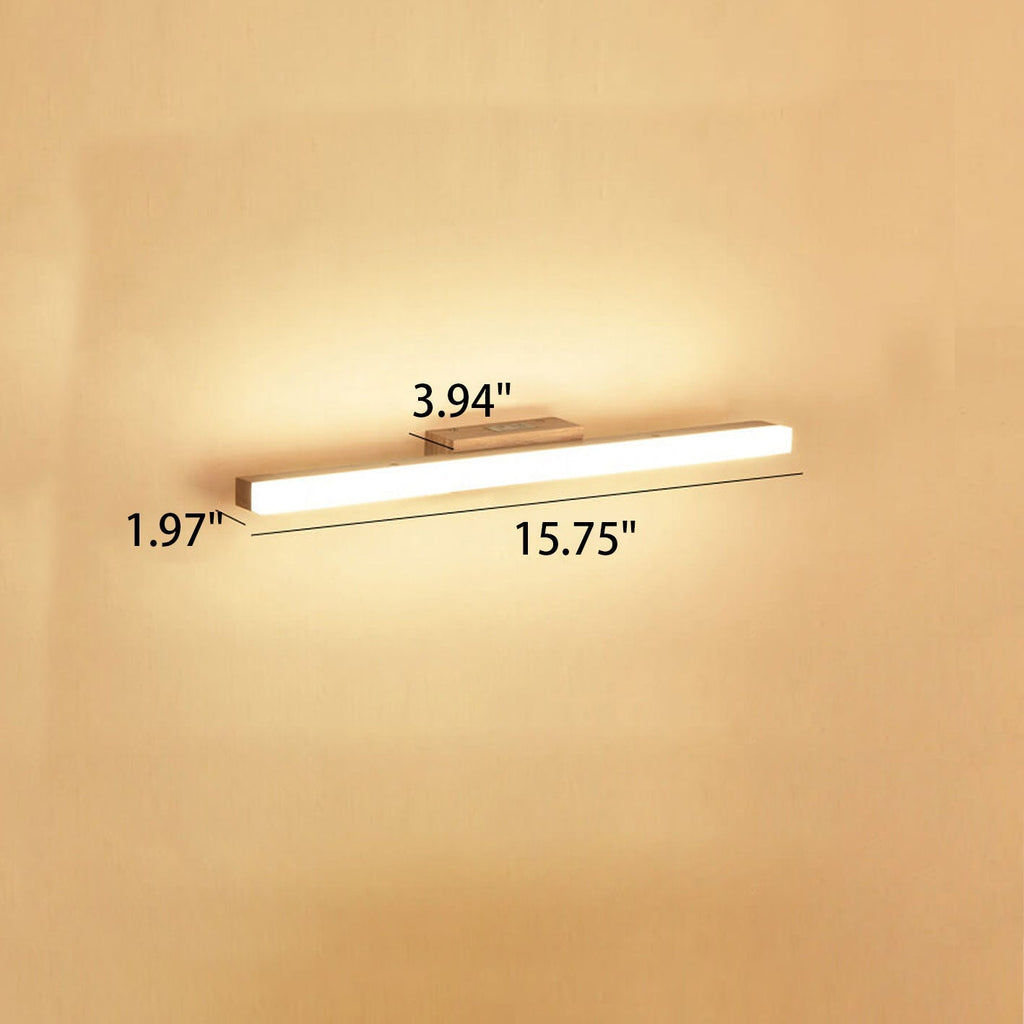 Lampada da parete LED a striscia lunga in legno minimalista nordico