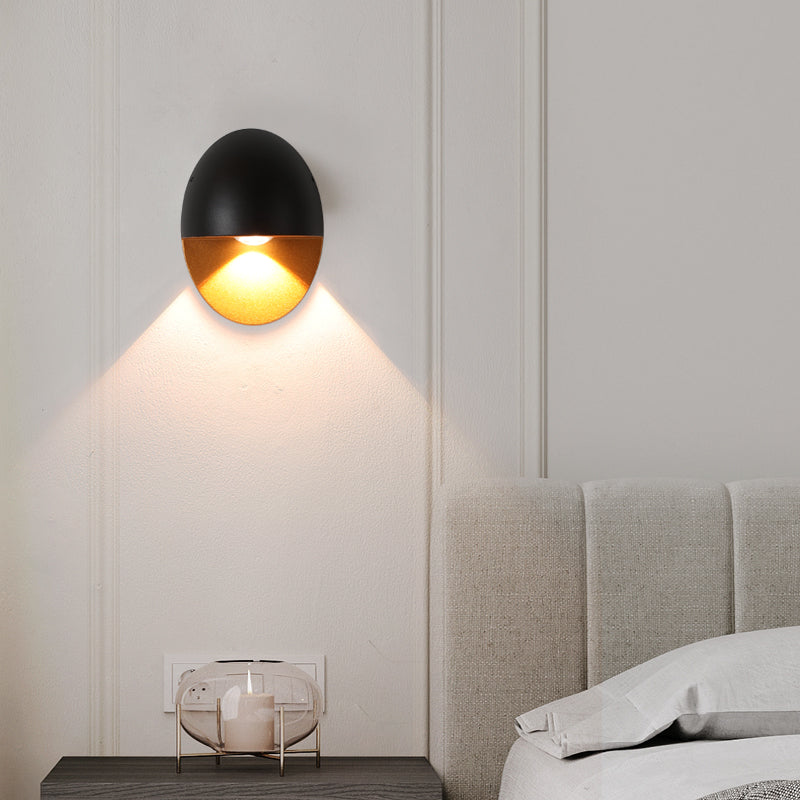 Lampada da Parete LED Impermeabile in Alluminio a Forma Ovale Minimalista Moderna per Esterni