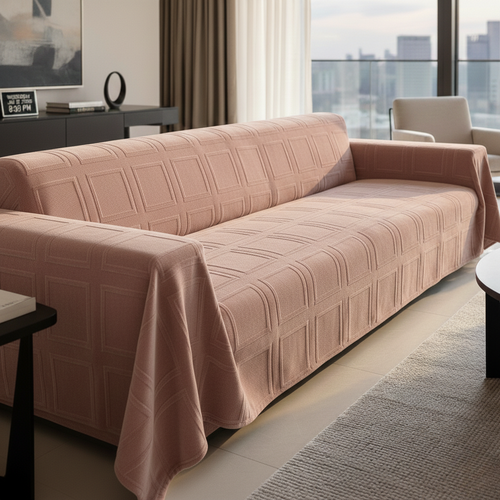 Coperta di Lusso in Unico Pezzo per Divano con Texture Architettonica