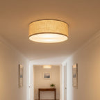 Lampada da soffitto a tamburo in lino per camera moderna