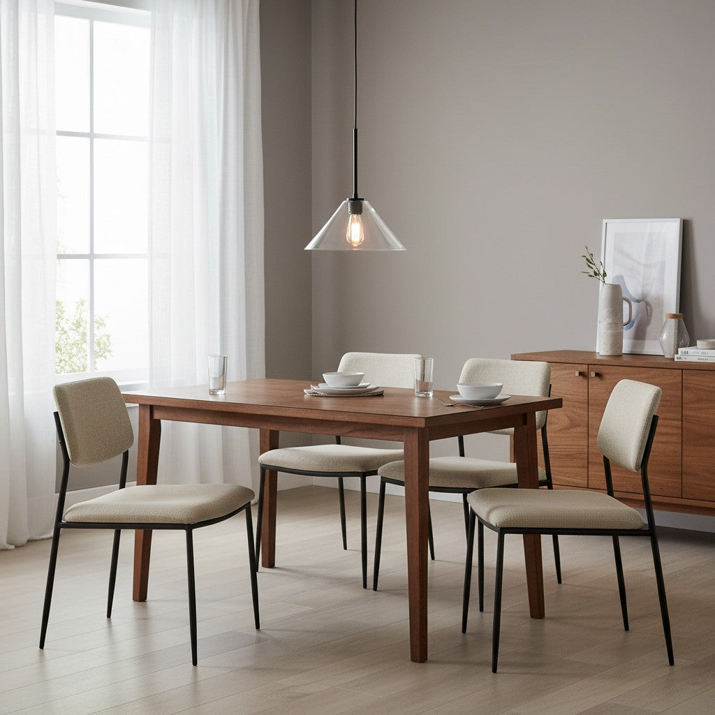 Lampada a sospensione a cono in vetro trasparente per cucina