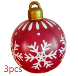 Palla di Natale Gonfiabile 60 cm – Decorazione Natalizia in PVC Resistente alle Intemperie per Esterni