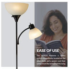 Lampada da Terra LED con Due Fonti di Luce – Lampada da Terra con Luce di Lettura
