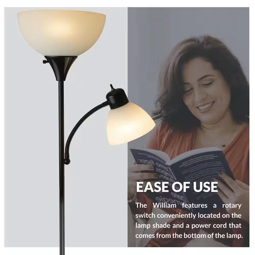 Lampada da Terra LED con Due Fonti di Luce – Lampada da Terra con Luce di Lettura